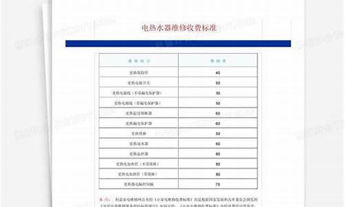 电热水器维修收费标准_电热水器维修收费标准文件